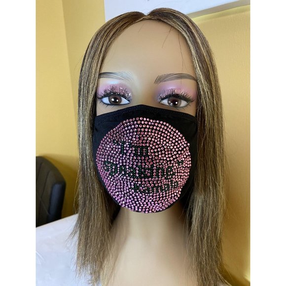 Kamala Harris I'm Speaking Bling Face Mask Pink - Picture 9 of 11